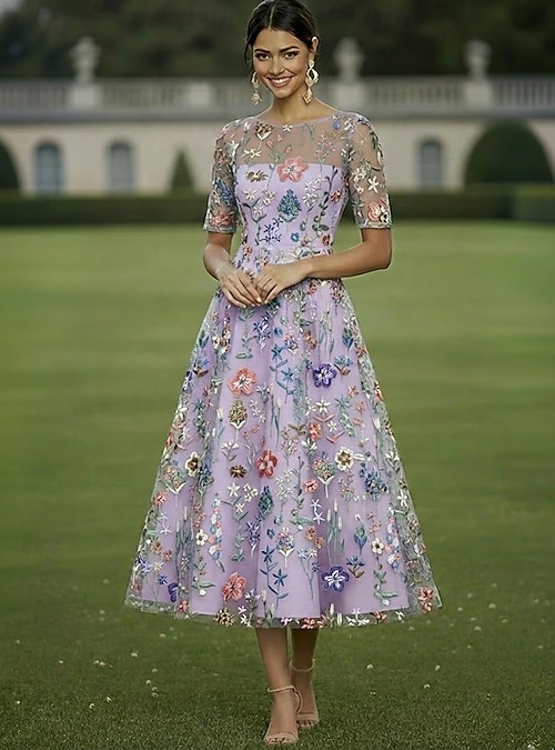 casual mother of the bride dresses tea length Elegant Cowl Neck A-Line Tea-Length Mother Of The Bride Dresses
