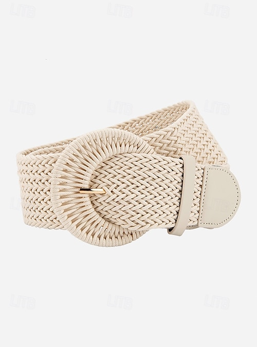 women's bohemian belts for dresses Braided Waxed Rope Belt, Wide Woven Waist Belt with Round Buckle, Multiple Colors, Summer Dress Belt Dresses, Jumpsuits, Resort Wear & Daily Style 2026 quality vegan faux leather Boho Belt | My Steampunk