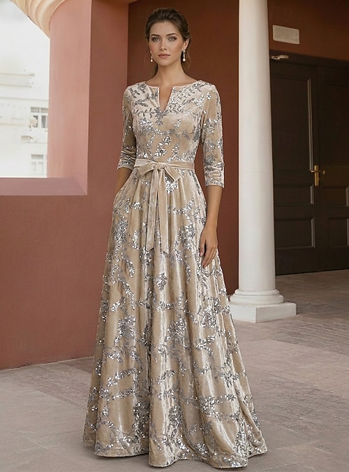 formal dresses with stretch Stretch Satin Sleek Long Glitter Prom Dress
