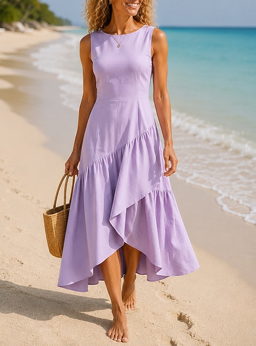 light purple peplum dress Lilac Coast Lace Bodice Peplum Midi Dress