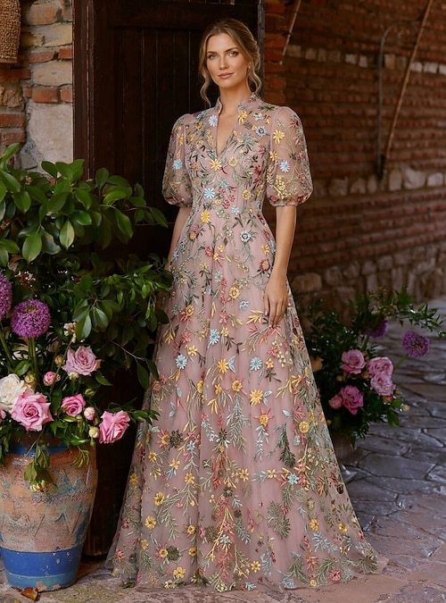 vintage wedding mother of the bride dresses Beautiful 1970s Dress neckline and tea M1051 - Mother of the