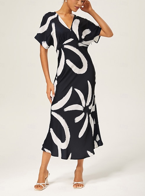 short sleeve black maxi dress casual Ovbmpzd Flowy Dresses for Women Wedding Guest Black Maxi Dress Short Sleeve Long Dresses Long Dresses for Women Casual 3XL, Women's