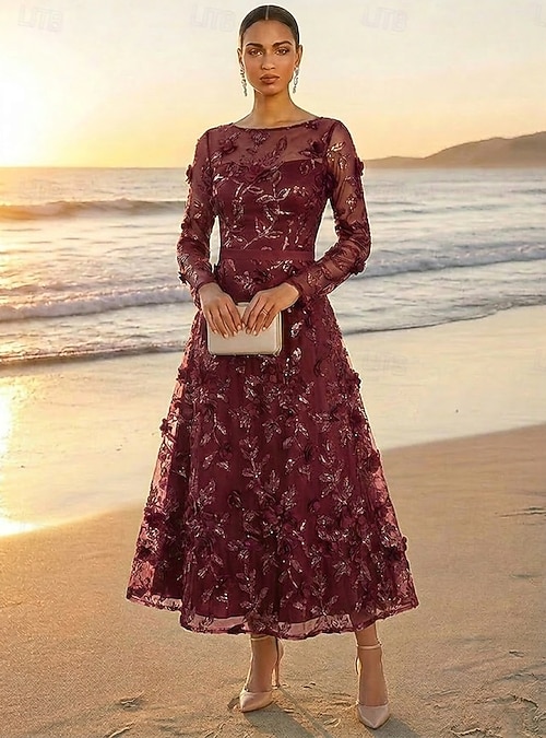 wedding guest ankle length dresses Mother Dress Bateau Neck Short Sleeves Two-piece Flowers Ankle-Length Wedding Guest Dresses