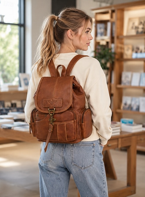 brown faux leather backpack womens Women Rucksack Bag Small Leather Purse Product Details Throw the Emerson Backpack over your shoulder and carry what you need Liz Claiborne Women's Brown faux