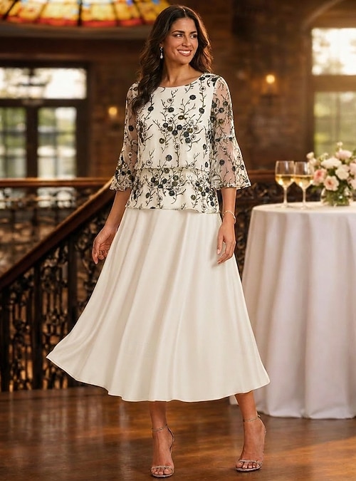 ankle length mother of bride dresses Lavetir Salmon A-Line/Princess V-Neck Ankle-Length the with Appliques & Lace 2026 line gown features delicate floral lace applique embellishments that beautifully accent the neckline A-Line Ankle Length Mother of