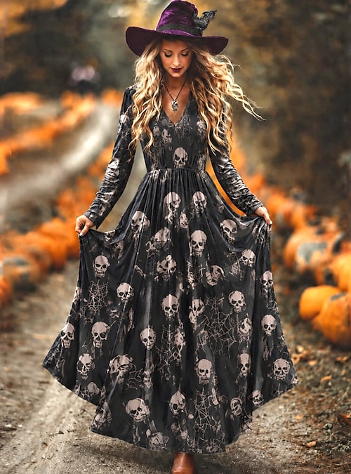 skull bodycon dress Halloween Women's Mini T Shirt Dress Tee Dress Dress Vacation Casual Daily Party Slim Graphic Long Sleeve Crew Neck White Spring Fall Winter 2026 Whats in the box Madewell Strapless A-Line Dresses COLORS:light-beige FEBRUARY14 Halloween outfits