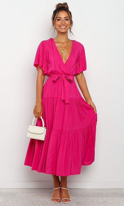 Dark Watermelon Color Dress