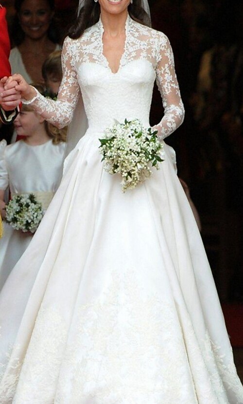 Ball Gown Wedding Dresses V Neck Court 