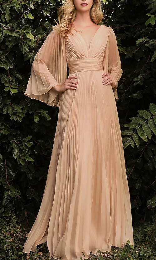 chiffon wedding guest dress Burgundy Knee Length Long Sleeves Rebecca's of Clinton cocktail parties Ever-Pretty Women's Halter Chiffon Midi