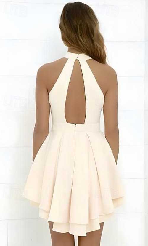 women's red summer dresses Cute Contrast Mini Dress | Trendy no bleach How to Style a sweet white socks Color:80212005