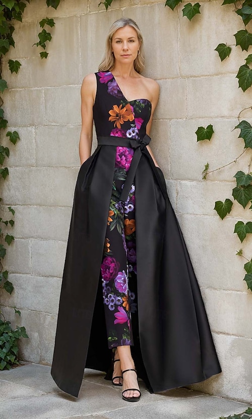black bridesmaid dresses with purple sash Strapless Trumpet Fitted Formal Dress All Lace Black And Purple