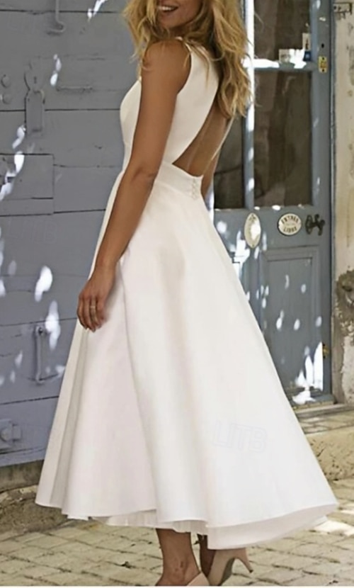 slim fit dress slacks Berylove Women White Off The Shoulder Graduation Dress Puff Sleeve A Line Mini Dress, White / US20W main image 1
