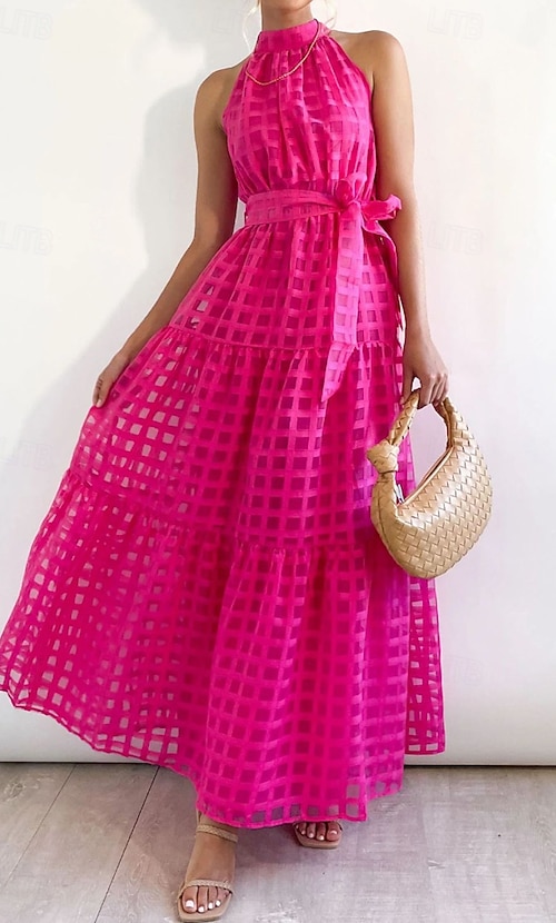Women's Long Dress Maxi Dress Graduation Dress Halter Neck Dress Fashion Modern Holiday Graduation Date Regular Fit Plain Sleeveless Halter Neck Teal Black Light Purple Green Summer 2026 - kr.309 Women's Long Dress Maxi Dress Graduation Dress Halter Neck Dress Fashion Modern Holiday Graduation Date Regular Fit Plain Sleeveless Halter Neck Teal Black Light Purple Green Summer 2026 - kr.309