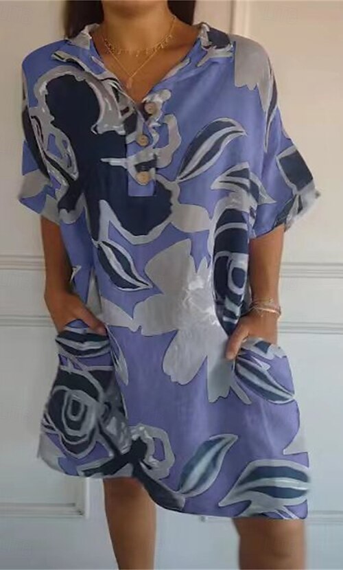 form fitting shirt dress MOTF Soirza WOMEN'S ELEGANT FORM-FITTING LONG SLEEVE SHIRT DRESS STAND COLLAR, FRONT OPENING MAXI DRESS, GRADIENT RANDOM FLORAL PATTERN