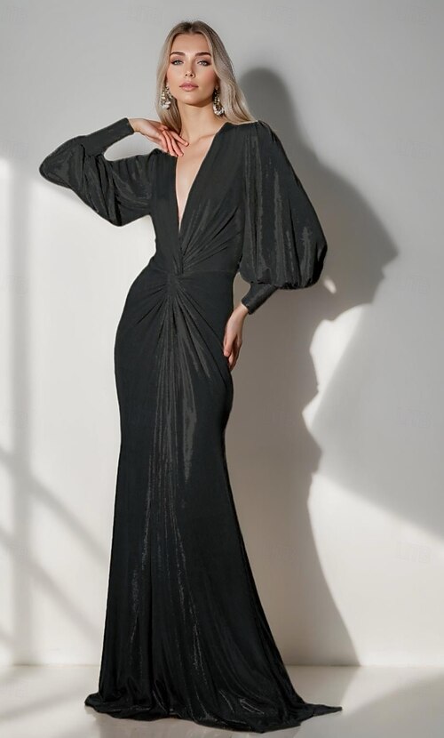biscotti gold dress Mermaid / Trumpet Wedding Guest Dresses Plus Size Dress Cocktail Party – BL  Dress main image 0