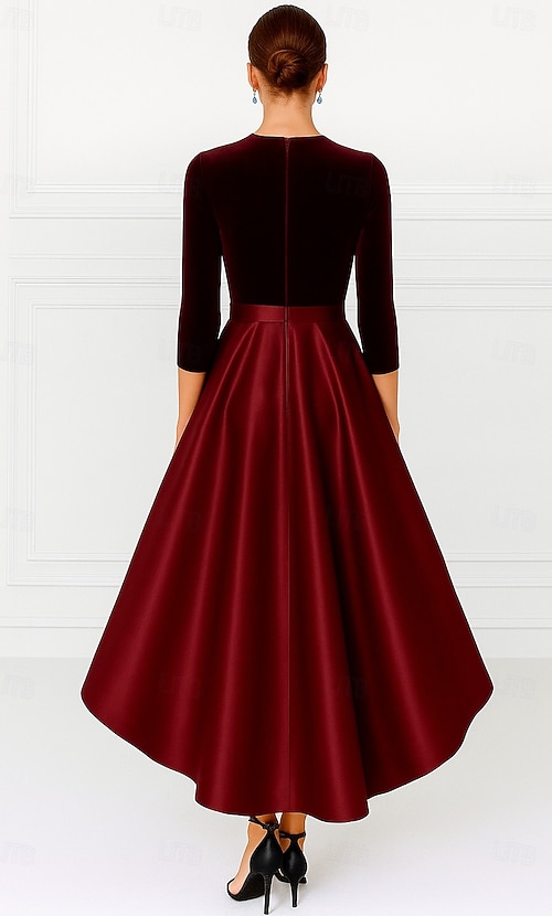 plus size burgundy cocktail dress Idia Plus Size Evening Gown In Burgundy main image 1