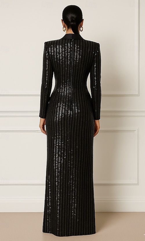 sequin bodycon long sleeve dress GOLD SEQUIN LONG SLEEVE BODYCON DRESS, M