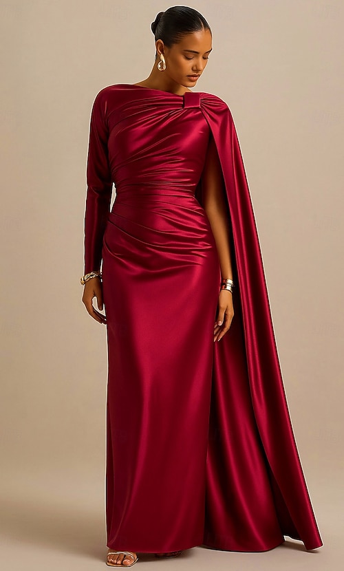 long formal stretch evening long sleeve dress reviews Amazon.com: Ever-Pretty Womens Long Sleeve Formal Dress Elegant V Neck Chiffon Fall Winter Plus Size Mother of Bride Dresses Evening Gown Black US14 : Clothing, Shoes & Jewelry