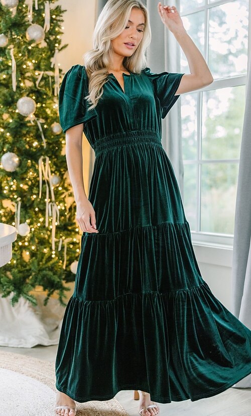green emerald velvet dress Amazon.com: Womens Velvet V Neck Long Sleeve A Line Cocktail Party Swing Fit  and Flare Skater Mini Dress Christmas Club Party  (Black,S,Adult,US,Alpha,Small,Regular,Regular) : Clothing, Shoes & Jewelry