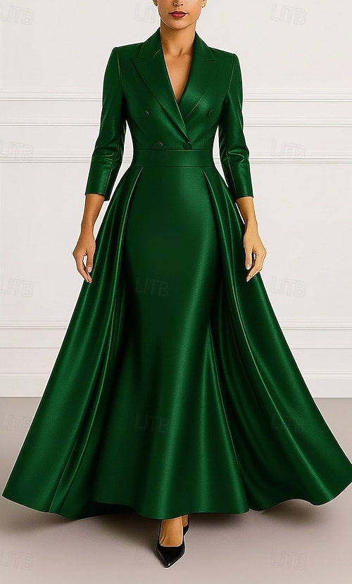 green satin blazer dress IT'S THE FIT FOR ME SATIN BLAZER DRESS GREEN – AKIRA