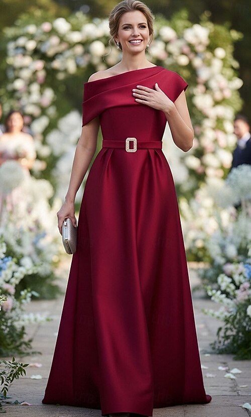wedding dress with burgundy sash Burgundy Double Faced Satin Ribbon Sash