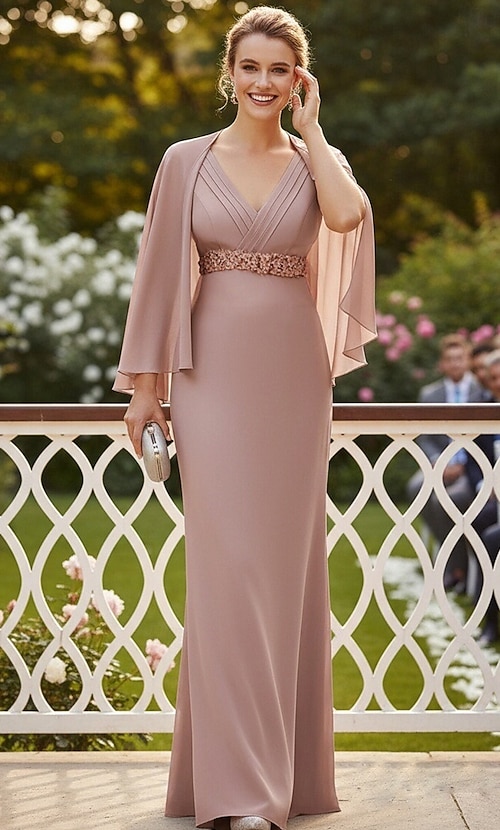 chiffon two piece bridesmaid dresses Two-Piece Vintage Rose Chiffon Long Bridesmaid Dress