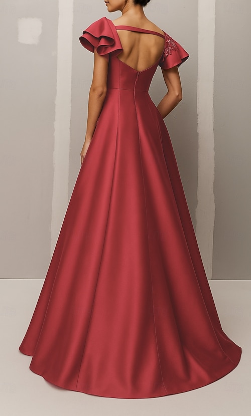 slim fit dress slacks Rosina High Neck Rust Gown