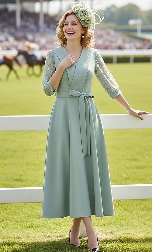 long sleeve derby dresses The Derby Dress in Golden Hour
