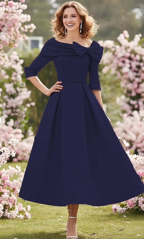 open lace back dress Off Shoulder A-line Tulle Half Sleeves Short Homecoming Dresses, HM107   MarryLover