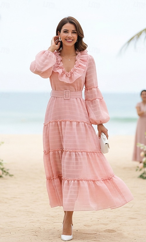 ankle length dresses for wedding Sheath Lace Beach Dress With Cape Sleeve The side pockets are a girls dream Ankle Length Wedding Dresses |