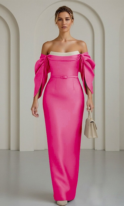 Sheath Column Floor Length Formal Dresses Evening Gown Prom Dresses Evening  Gown Ball Gown Formal Dress Elegant Celebrity Style Short Sleeve Off  Shoulder Wedding Formal with Ruched Slit Strappy 2026 - kr.1389