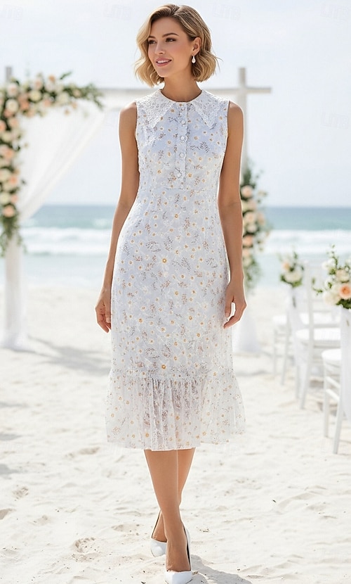 garden tea party wedding guest dress Skyraze Women's Sage Green Summer Modest Garden Party Dress,Sweetheart Neck  Lace Trim Strappy Elegant Mid-Length Tea Party Wedding Guest Graduation  Dresses