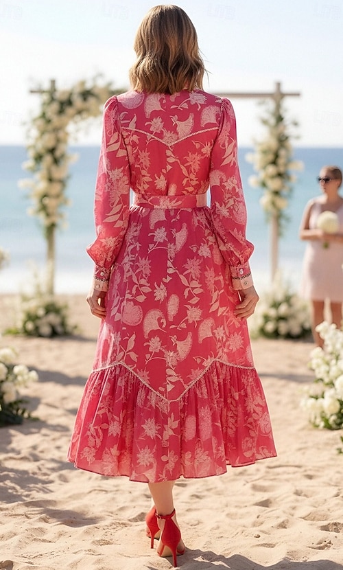 floral garden party wedding guest dress Satin Charmeuse Garden Wedding Guest Dresses