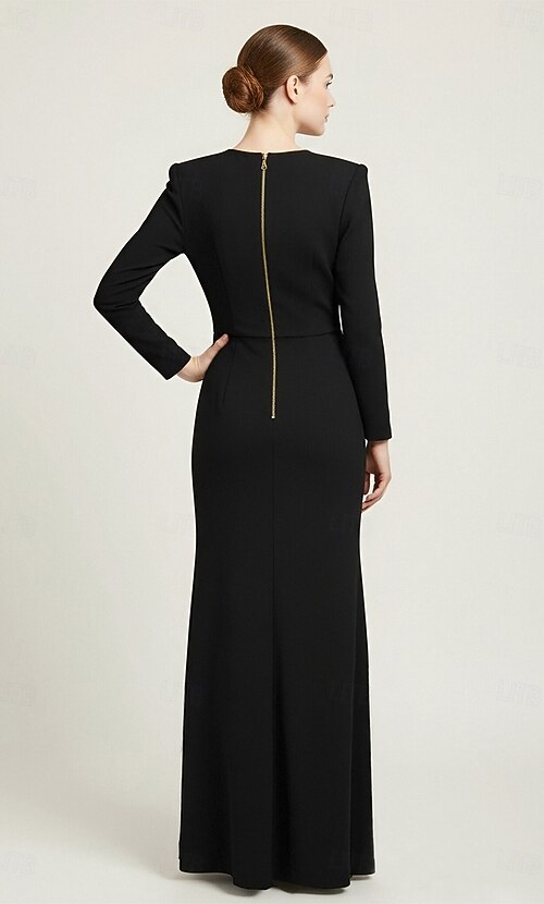 Women's Tuxedo Dress A-Line Formal Stretch Crepe Elegant Long Sleeve Ankle Length Split Thigh V Neck 2026 - $149.99 Women's Tuxedo Dress A-Line Formal Stretch Crepe Elegant Long Sleeve Ankle Length Split Thigh V Neck 2026 - $149.99
