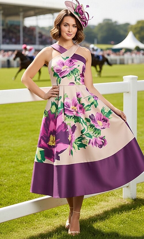 chinese dress ladies Vintage Pink A-Line Halter-neck Tiered Homecoming Dress Party Dress  Cocktail Dress DP6708