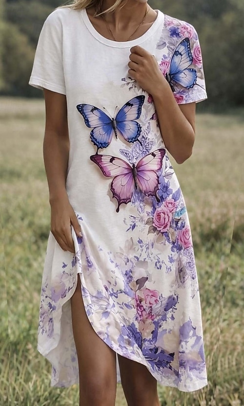 t shirt fit and flare dress Mini Fit-and-Flare T-Shirt Dress