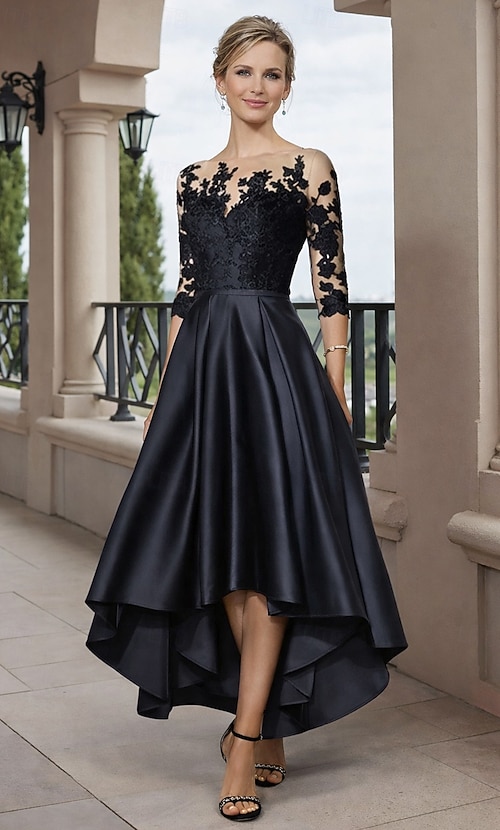 white christmas dresses 3/4 Sleeves Midi Knee Length Dress 8526 Xs / Burgundy(Maroon) main image 0