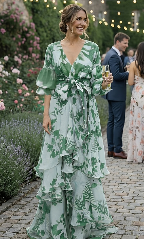 A-Line Floral Dress Beach Wedding Summer Maxi Dresses for Women Holiday Casual Dress Floor Length Long Sleeve V Neck with Print Strappy dress to impress Wedding Guest Dress 2026 - $91.99 A-Line Floral Dress Beach Wedding Summer Maxi Dresses for Women Holiday Casual Dress Floor Length Long Sleeve V Neck with Print Strappy dress to impress Wedding Guest Dress 2026 - $91.99