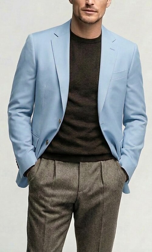 Men Lightweight Jacket Linen Blazer Casual Daily Streetwear