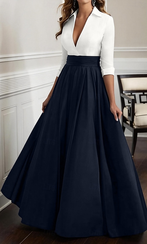 navy blue dress for baby girl Elegant Lace Long Sleeves Satin Prom Dress Short Homecoming Dresses main image 1
