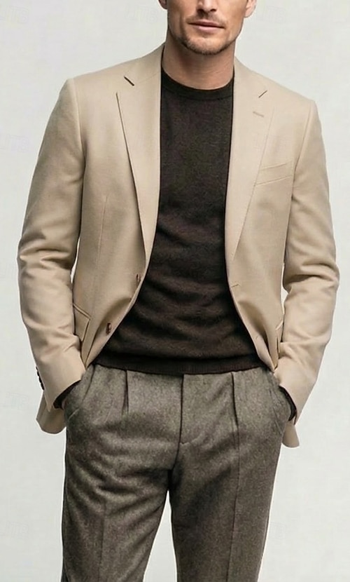Men Lightweight Jacket Linen Blazer Casual Daily Streetwear