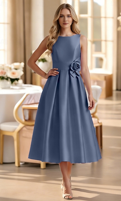 ankle length cocktail dresses for women A-Line Ankle Length Tea Length Cocktail Dress Wedding Guest Dress Cocktail Dresses Elegant Vintage Long Sleeve Crew Neck Formal Kentucky Derby Lace Tulle with Embroidery Appliques 2026