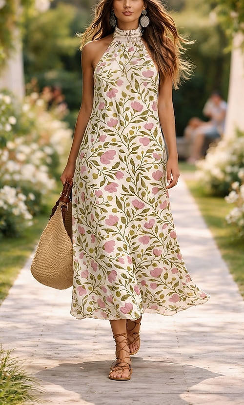 Women's Midi Dress Casual Dress Chiffon Dress Swing Dress Boho Chic Dresses Bohemia Vacation Tropical Beach Holiday Date Regular Fit Floral Graphic Sleeveless Halter Neck Pink Brown Green Summer 2026 - AU $64.59 Women's Midi Dress Casual Dress Chiffon Dress Swing Dress Boho Chic Dresses Bohemia Vacation Tropical Beach Holiday Date Regular Fit Floral Graphic Sleeveless Halter Neck Pink Brown Green Summer 2026 - AU $64.59