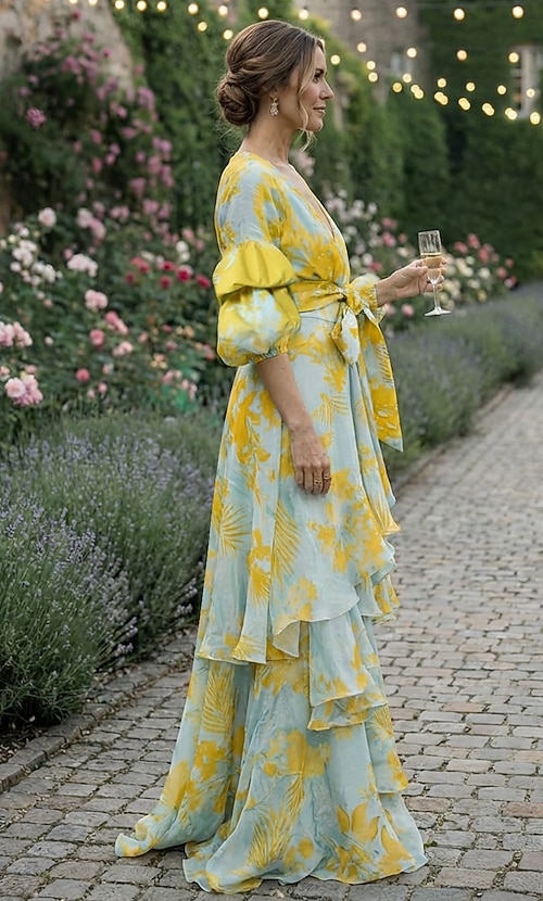 a line summer maxi dress LTD Commodities Women's Tiered A-Line Maxi Dress