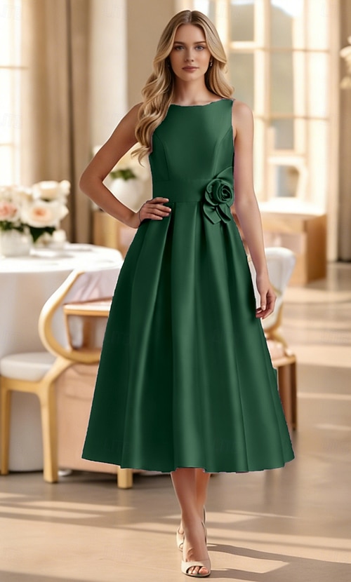 bateau neck satin high low cocktail dress Morilee Bridesmaid 3030037 Satin Bateau Neck Fitted Dress