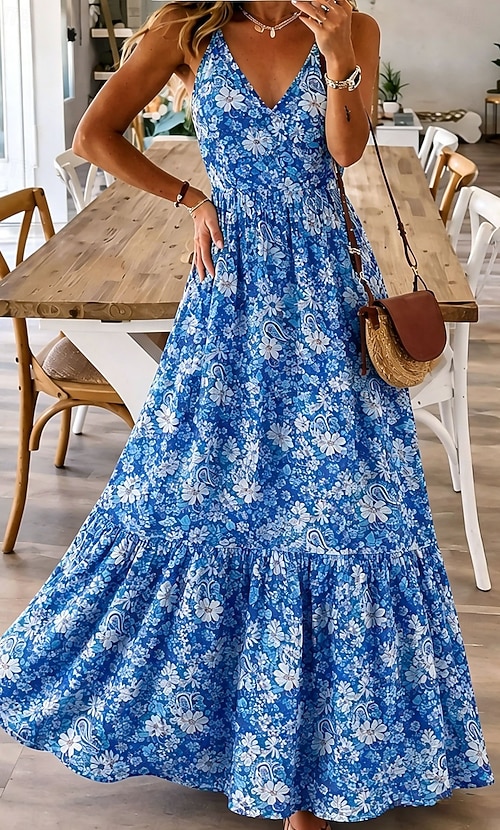 blue bohemia dress Light Blue Boho Maxi Dress , Multiway Goddess Gown , Sleeveless Wedding  Guest , Open Back Halter