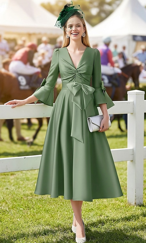 tea green color dress Tea Green Shade Country Wedding Guest Dresses Page 2