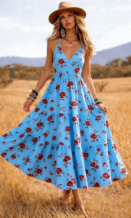 blue bohemia dress A Boho Blue Dress & Memphis Musings