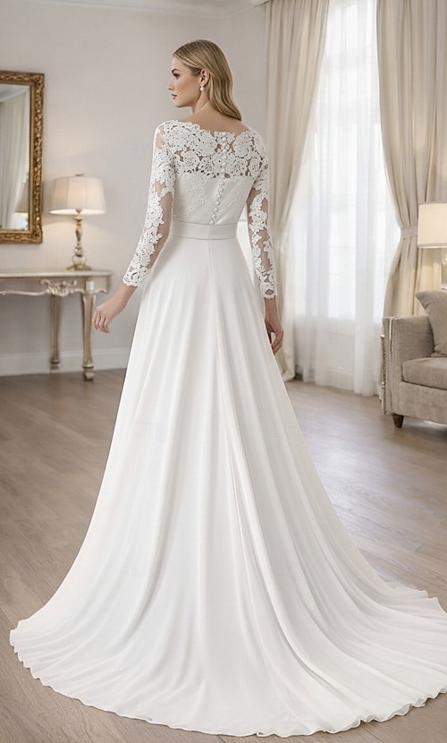 casual maxi wedding dresses Floral Beach Plus Size Casual A-Line Boho Lace Maxi Wedding Dress with Plunging Neckline and Empire Waist