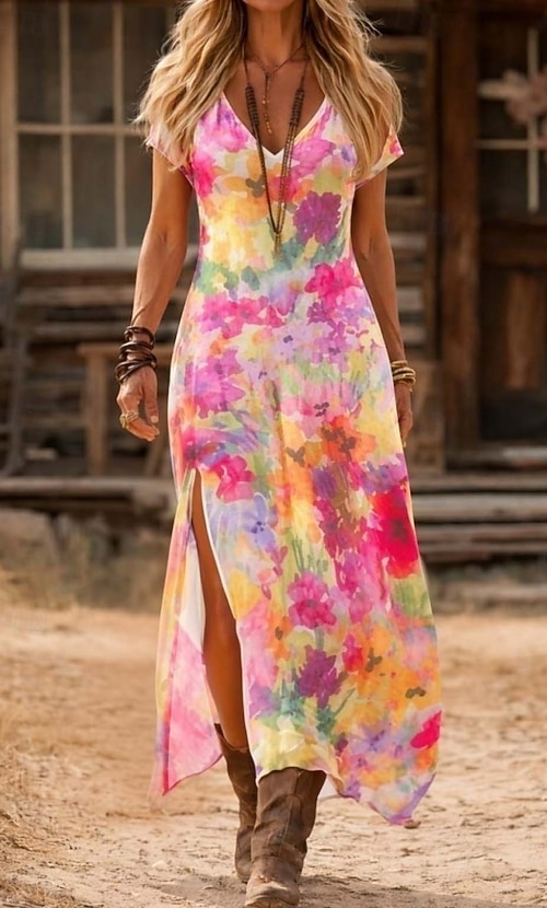 boho going out dress utcoco Womens 2025 Summer Beach Boho Mini Dress Flared Sleeve V Neck Hollow  Out Lace Flowy Dresses (Small, Apricot) at Amazon Women's Clothing store